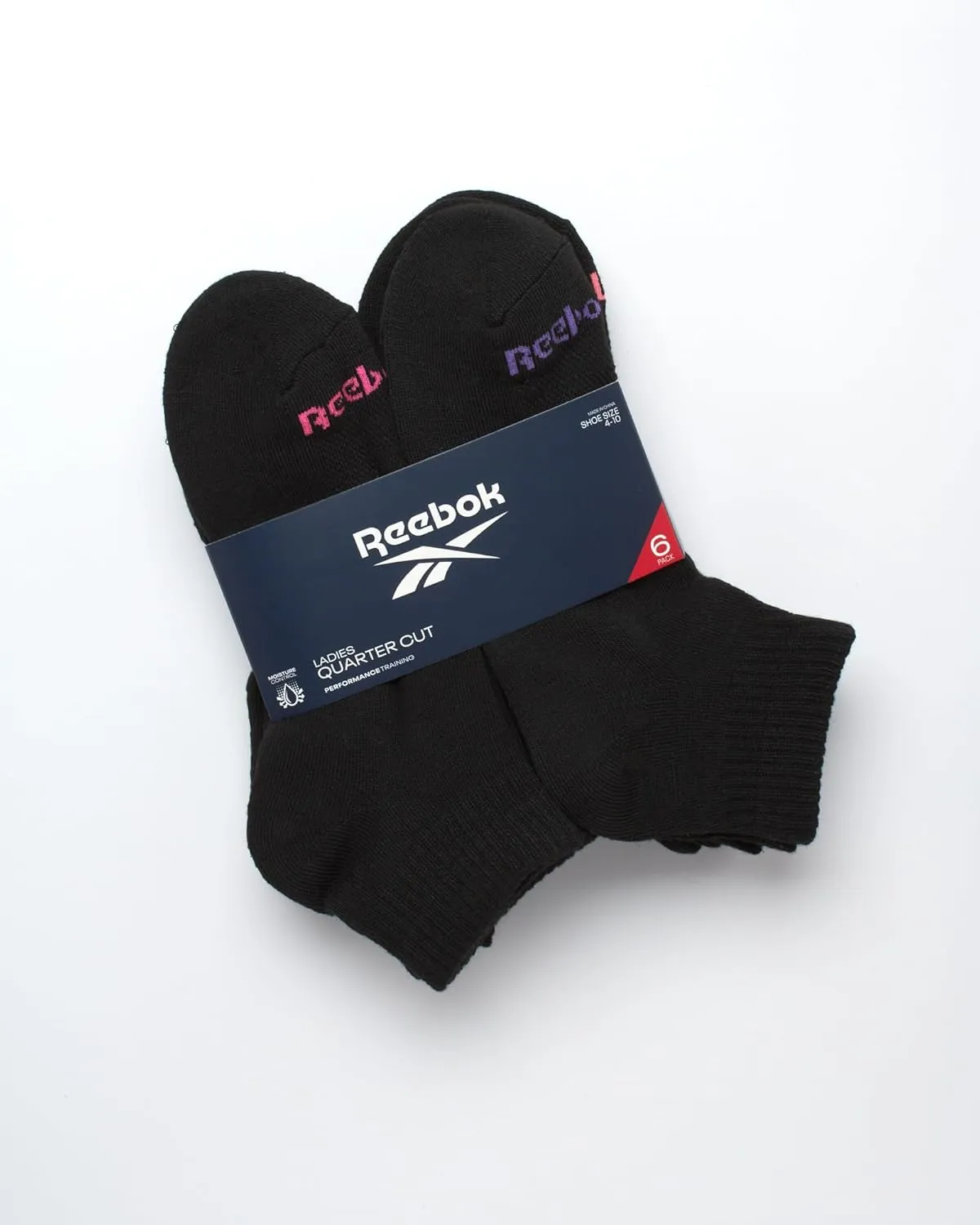 Reebok Women's Comfort Cushioned Athletic Quarter Cut Socks (6 Pack)