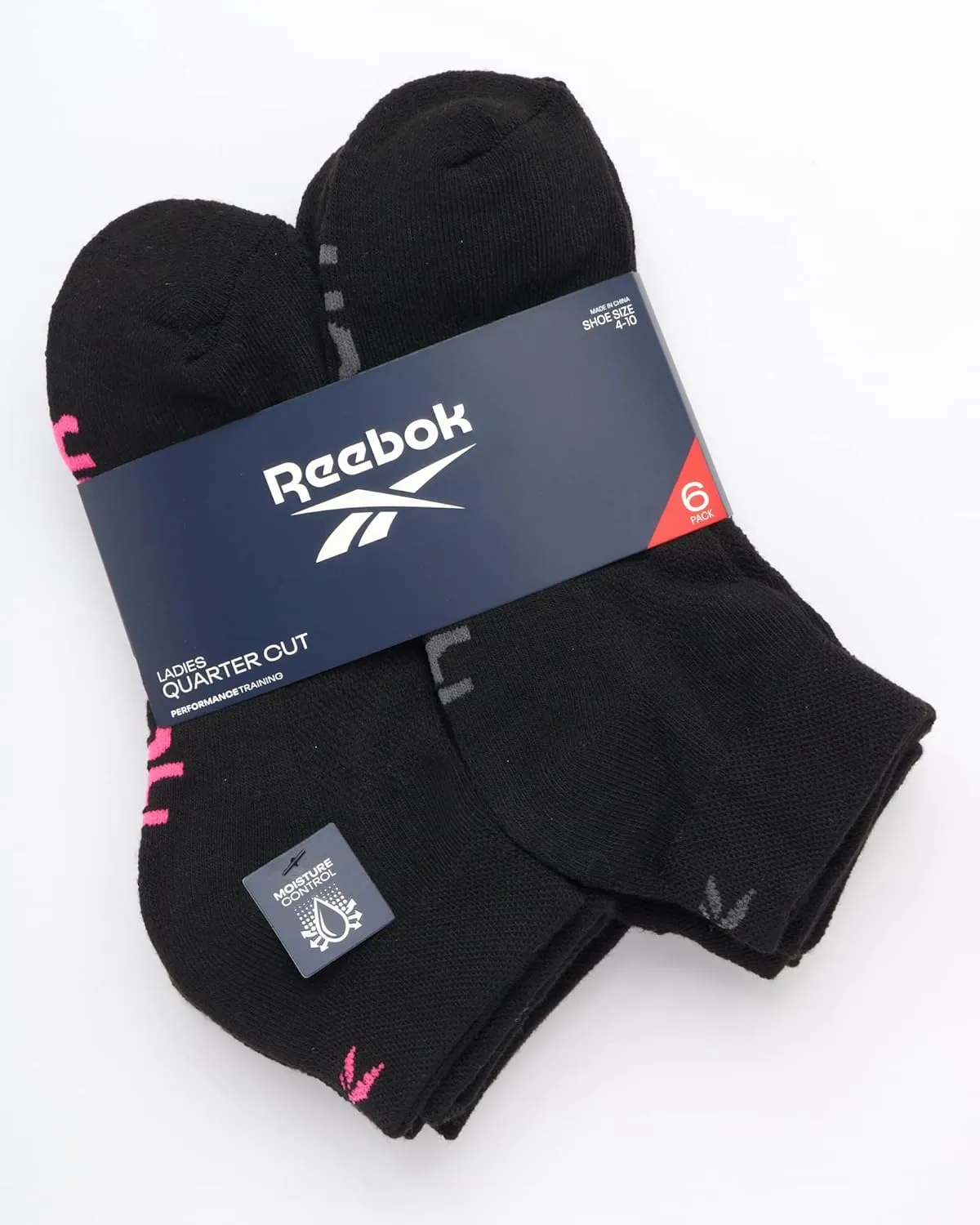 Reebok Women's Comfort Cushioned Athletic Quarter Cut Socks (6 Pack)