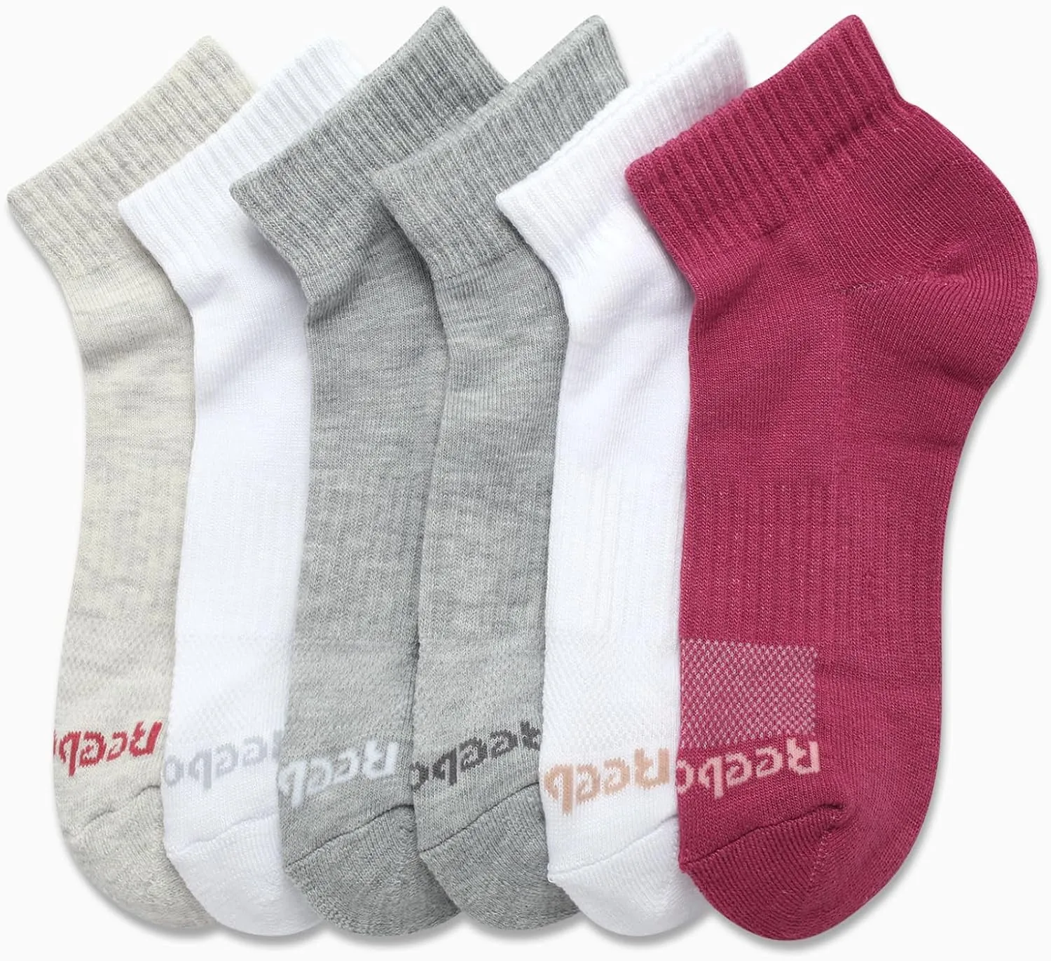 Reebok Women's Comfort Cushioned Athletic Quarter Cut Socks (6 Pack)