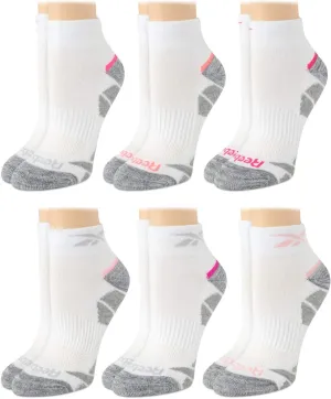 Reebok Women's Comfort Cushioned Athletic Quarter Cut Socks (6 Pack)