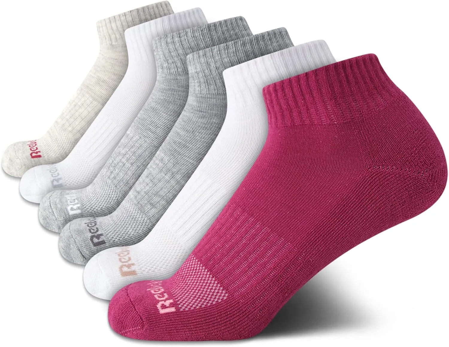 Reebok Women's Comfort Cushioned Athletic Quarter Cut Socks (6 Pack)