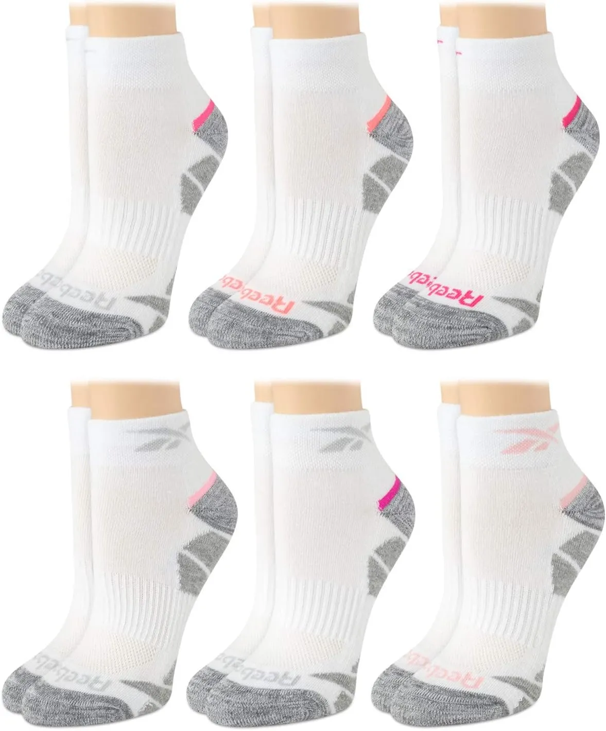 Reebok Women's Comfort Cushioned Athletic Quarter Cut Socks (6 Pack)