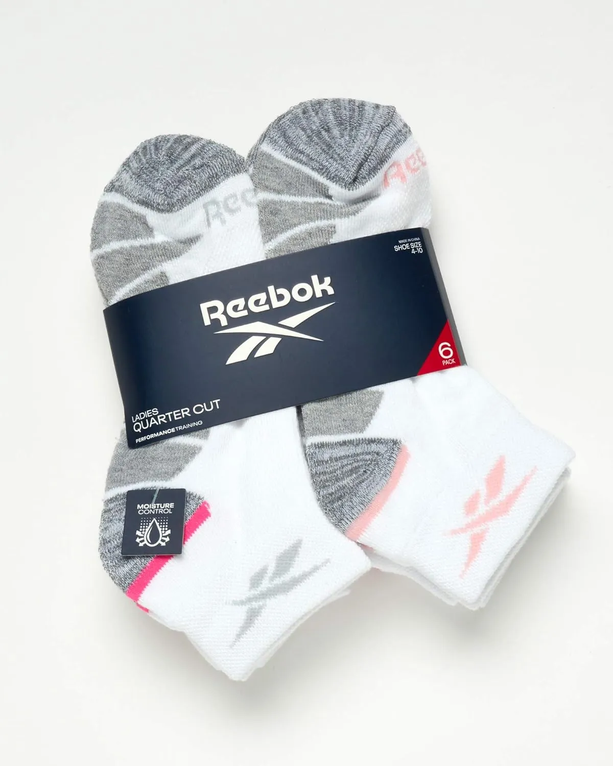 Reebok Women's Comfort Cushioned Athletic Quarter Cut Socks (6 Pack)