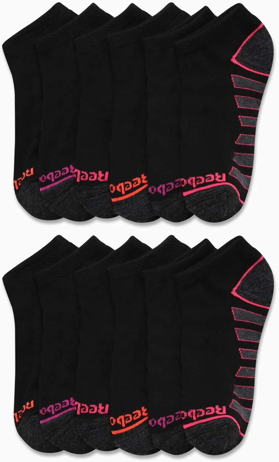 Reebok Women's Low Cut Socks - 12 Pack Performance Cushioned Comfort No Show Socks - Athletic Socks for Women (4-10)
