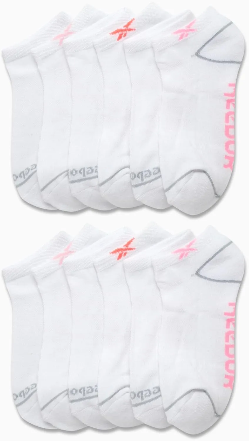 Reebok Women's Low Cut Socks - 12 Pack Performance Cushioned Comfort No Show Socks - Athletic Socks for Women (4-10)