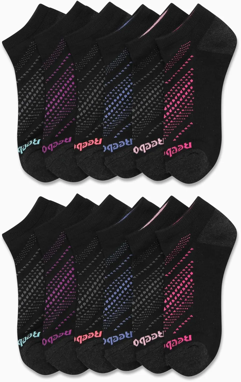 Reebok Women's Low Cut Socks - 12 Pack Performance Cushioned Comfort No Show Socks - Athletic Socks for Women (4-10)