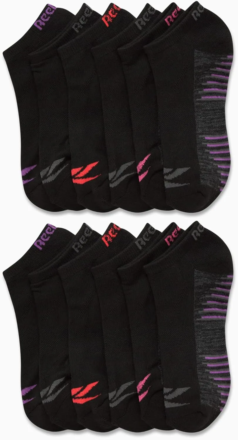 Reebok Women's Low Cut Socks - 12 Pack Performance Cushioned Comfort No Show Socks - Athletic Socks for Women (4-10)
