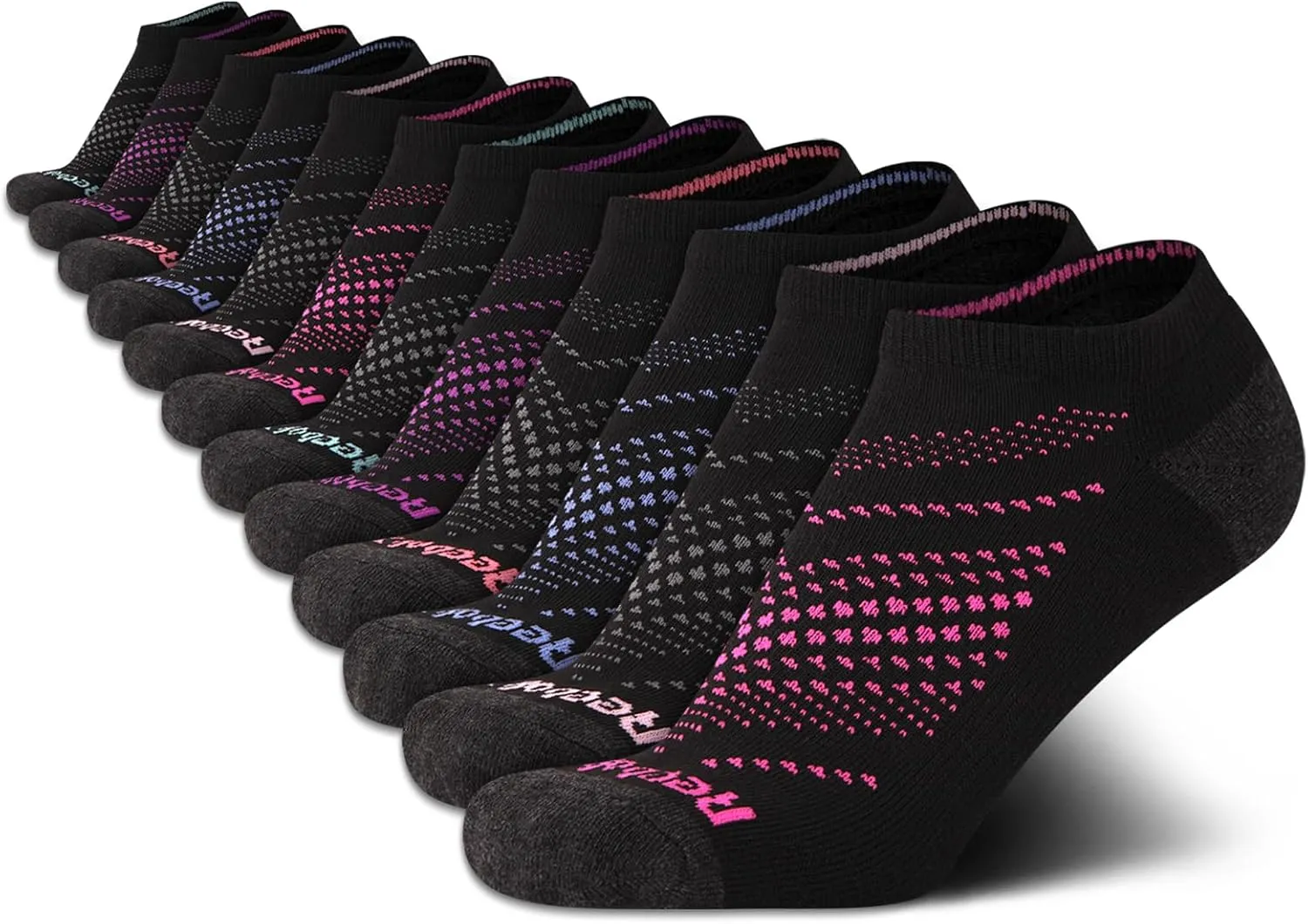 Reebok Women's Low Cut Socks - 12 Pack Performance Cushioned Comfort No Show Socks - Athletic Socks for Women (4-10)