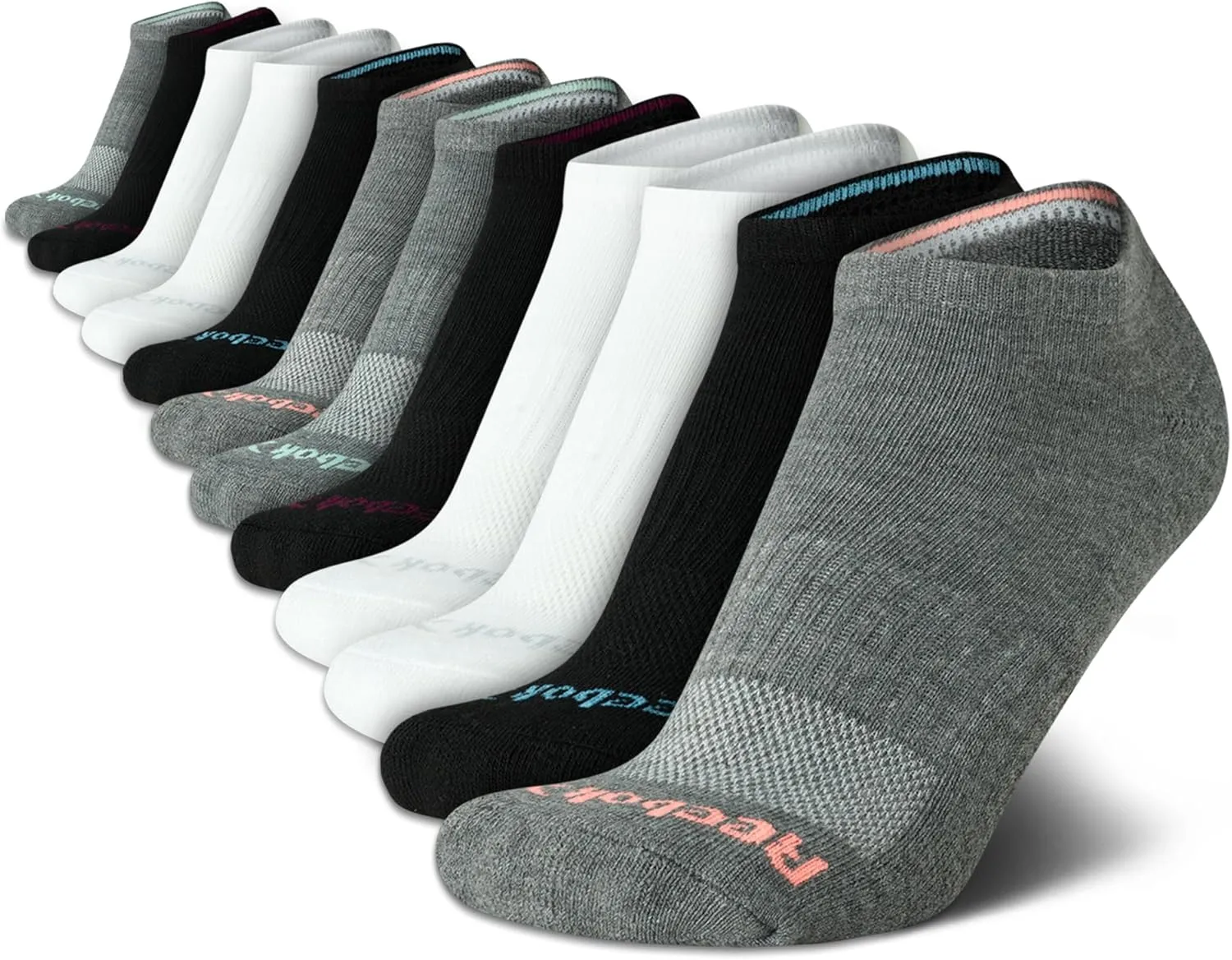Reebok Women's Low Cut Socks - 12 Pack Performance Cushioned Comfort No Show Socks - Athletic Socks for Women (4-10)