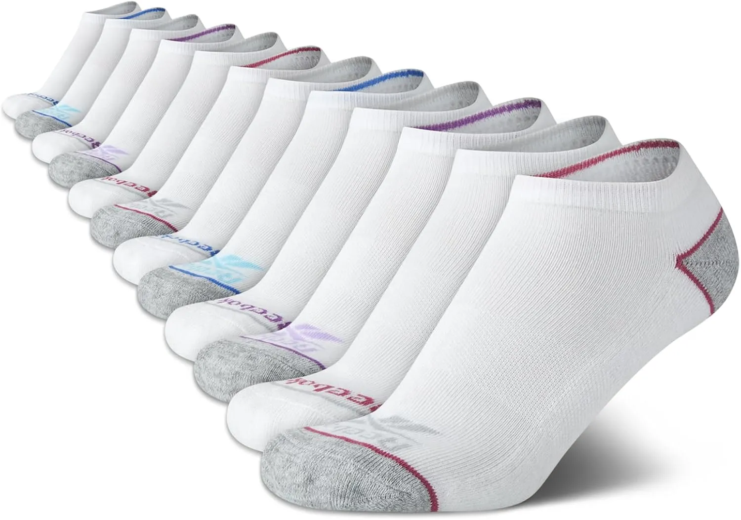 Reebok Women's No Show Athletic Breathable Low Cut Cushioned Socks (12 Pack)