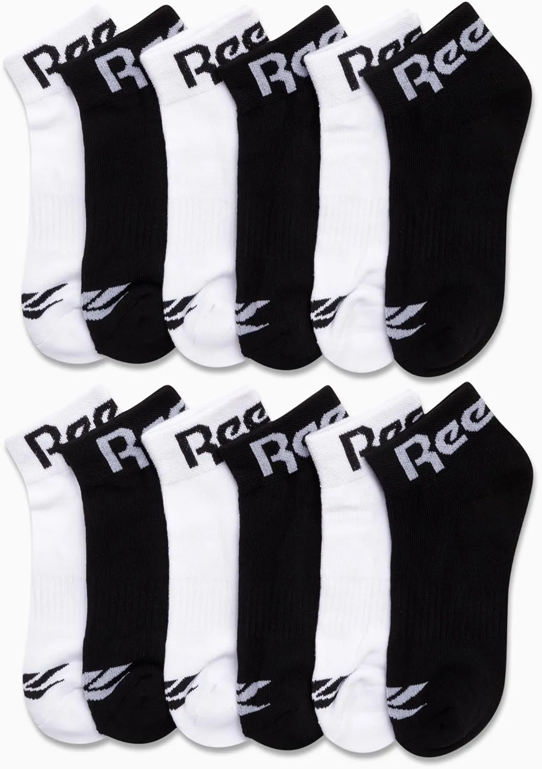 Reebok Womens Quarter Socks - 12 Pack Performance Arch Support Ankle Socks - Cushioned Athletic Socks for Women (Size: 4-10)