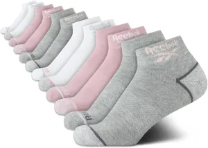 Reebok Womens Quarter Socks - 12 Pack Performance Arch Support Ankle Socks - Cushioned Athletic Socks for Women (Size: 4-10)