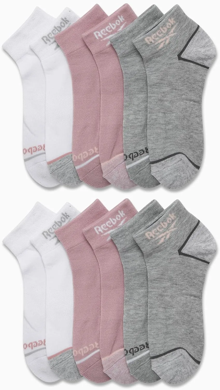 Reebok Womens Quarter Socks - 12 Pack Performance Arch Support Ankle Socks - Cushioned Athletic Socks for Women (Size: 4-10)