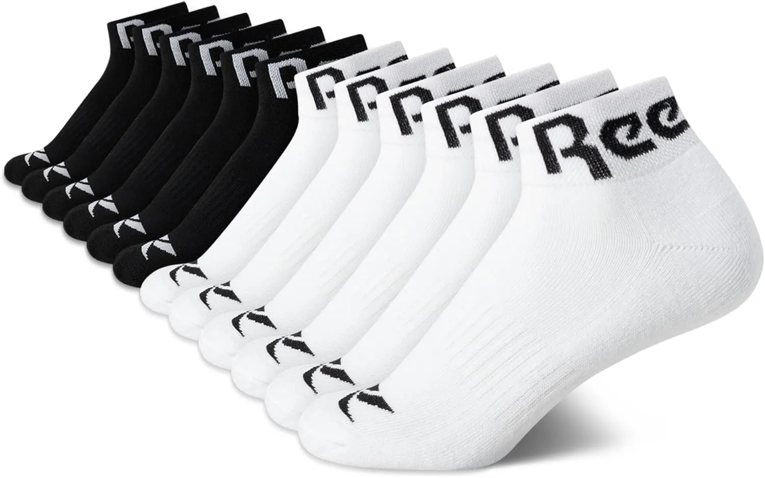 Reebok Womens Quarter Socks - 12 Pack Performance Arch Support Ankle Socks - Cushioned Athletic Socks for Women (Size: 4-10)