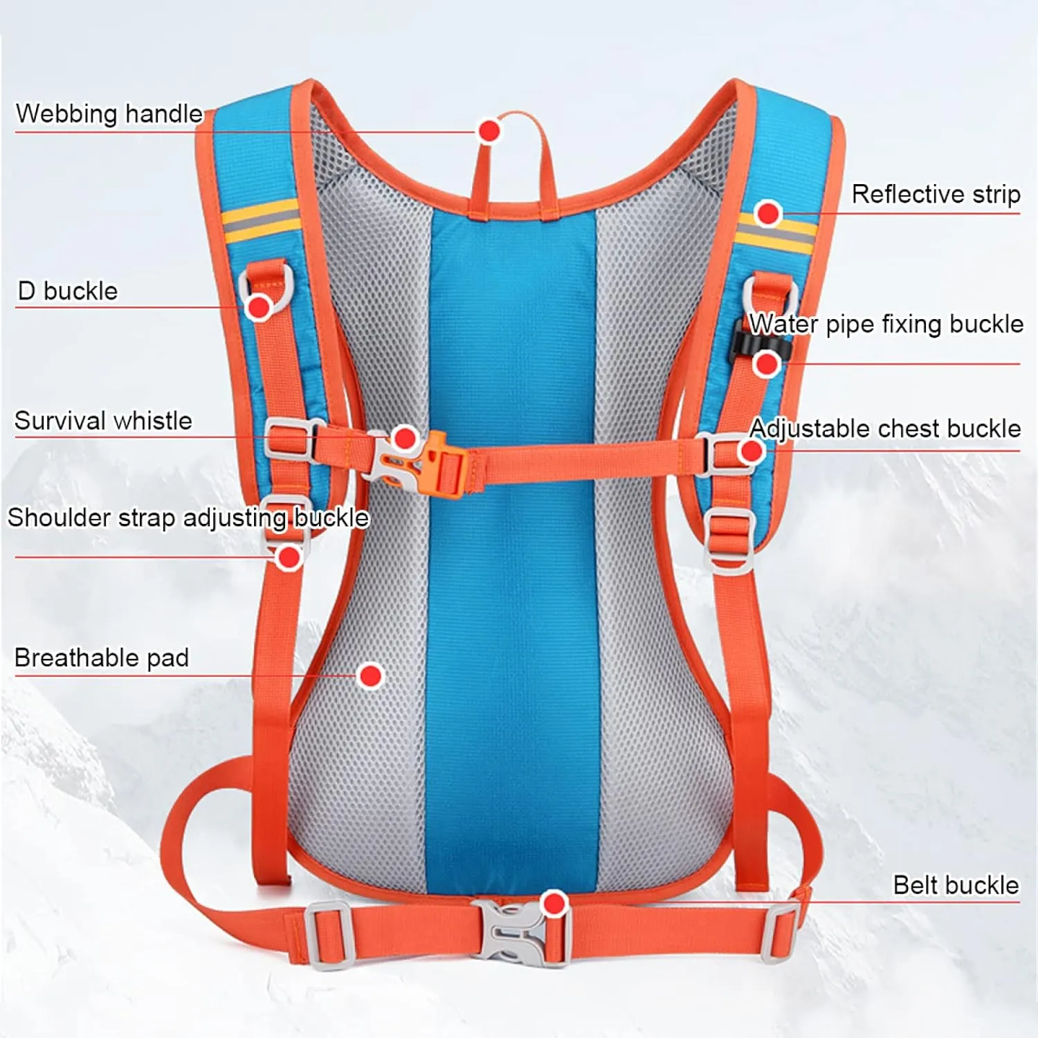 REEBOW GEAR Cycling Hydration Packs Running Backpack Water Bag Suitable for Running, Cycling and Mountaineering,Red