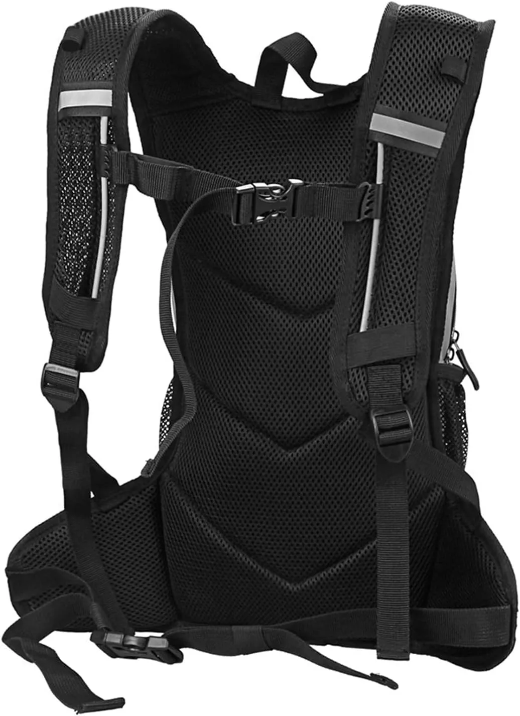 Reflective Cycling Backpack 8L Hydration Pack Water Bladder Compatible, Multiple Pockets, Adjustable Straps for Hiking Camping Running