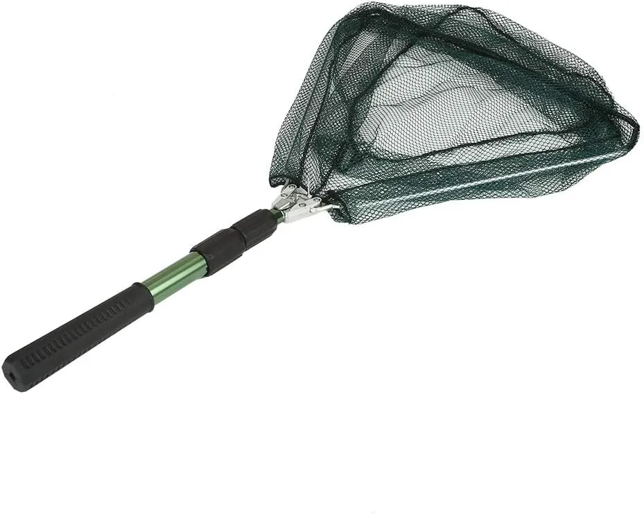 RESTCLOUD Fishing Landing Net with Telescoping Pole Handle, Fishing net Freshwater for Kids Men Women, Extend to 40-63 Inches