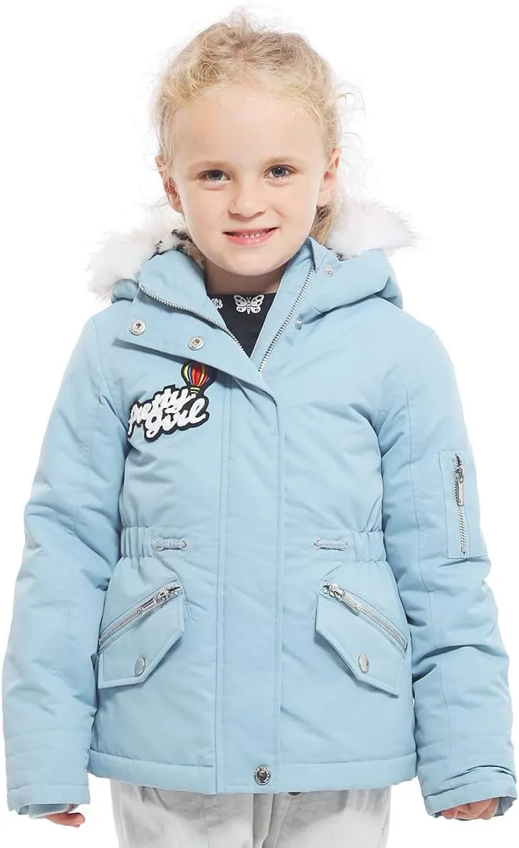 Rokka&Rolla Girls' Water-Resistant Winter Coat Warm Sherpa Fleece Lined Parka Jacket with Hooded Fur