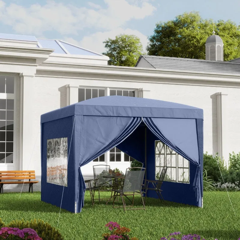 Rootz Pavilion Gazebo - Garden Tent - Pop-Up Shelter - Waterproof & UV Protection - 2.95m x 2.95m x 2.58m - Portable with Carrying Bag