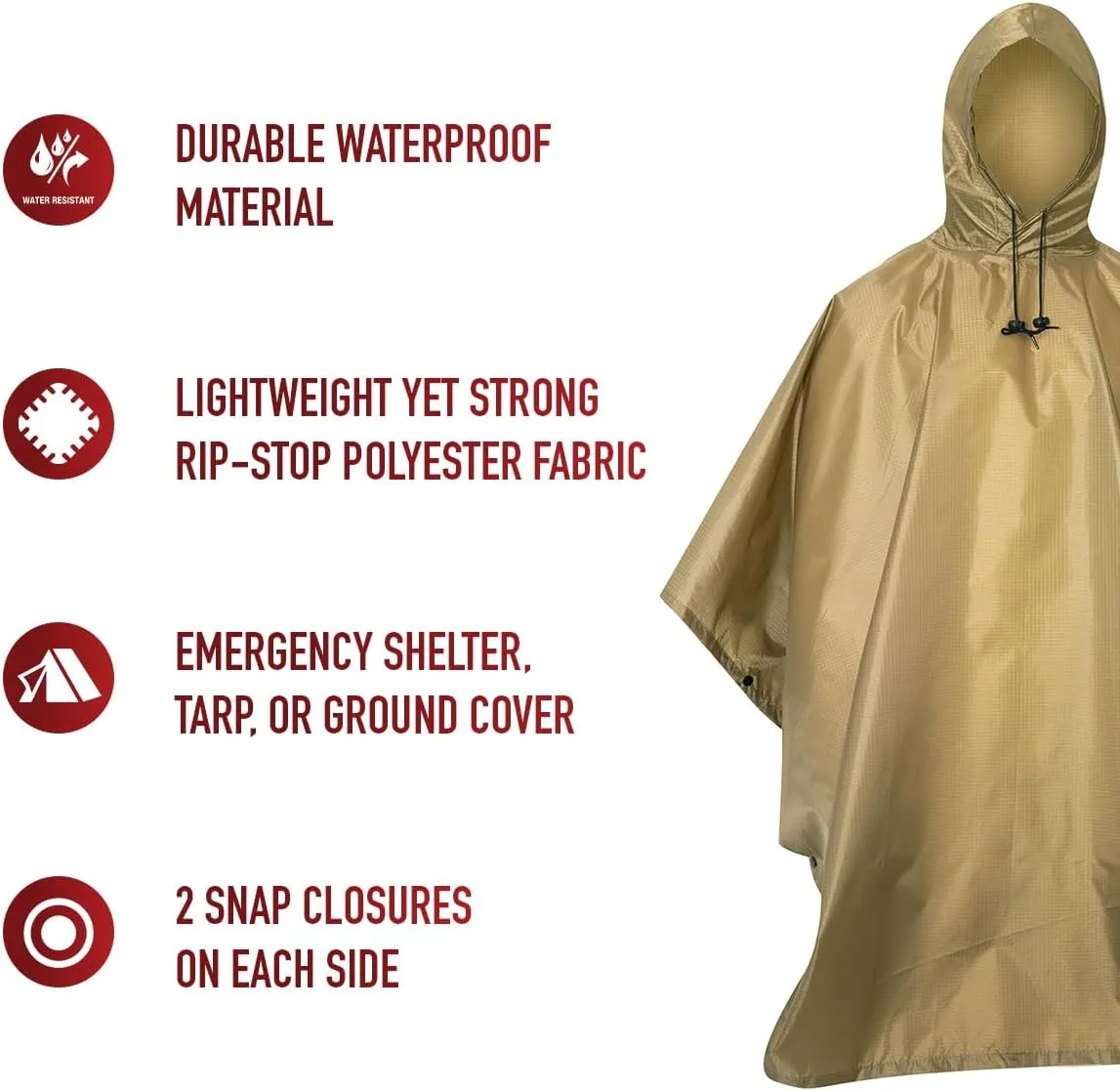 Rothco G.I. Type Military Rip-Stop Poncho