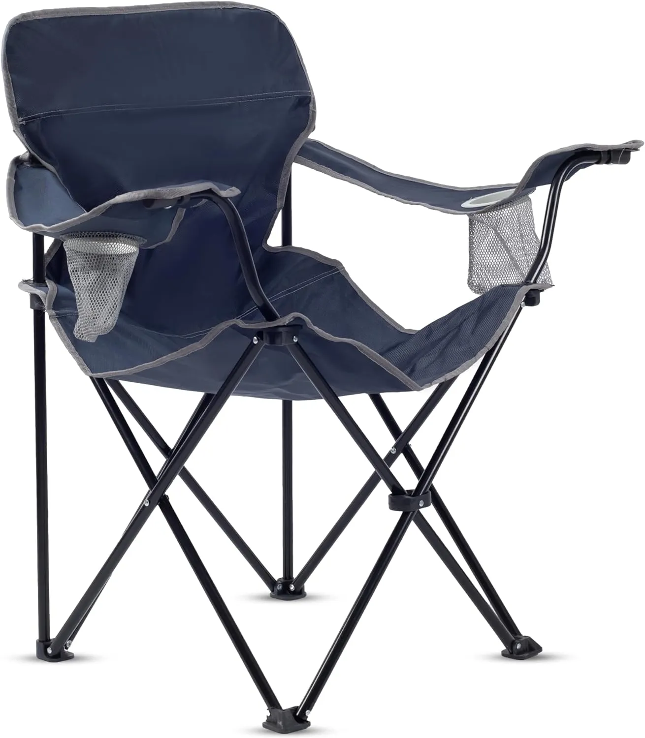 ROXFORM - PP Outdoor Camping Chair with Double Cup Holders - Lightweight Foldable Camping Chairs for Adults - Outdoor Accessories Ideal for Fishing, Garden & Beach - Holds up to 165 kg-Burgundy