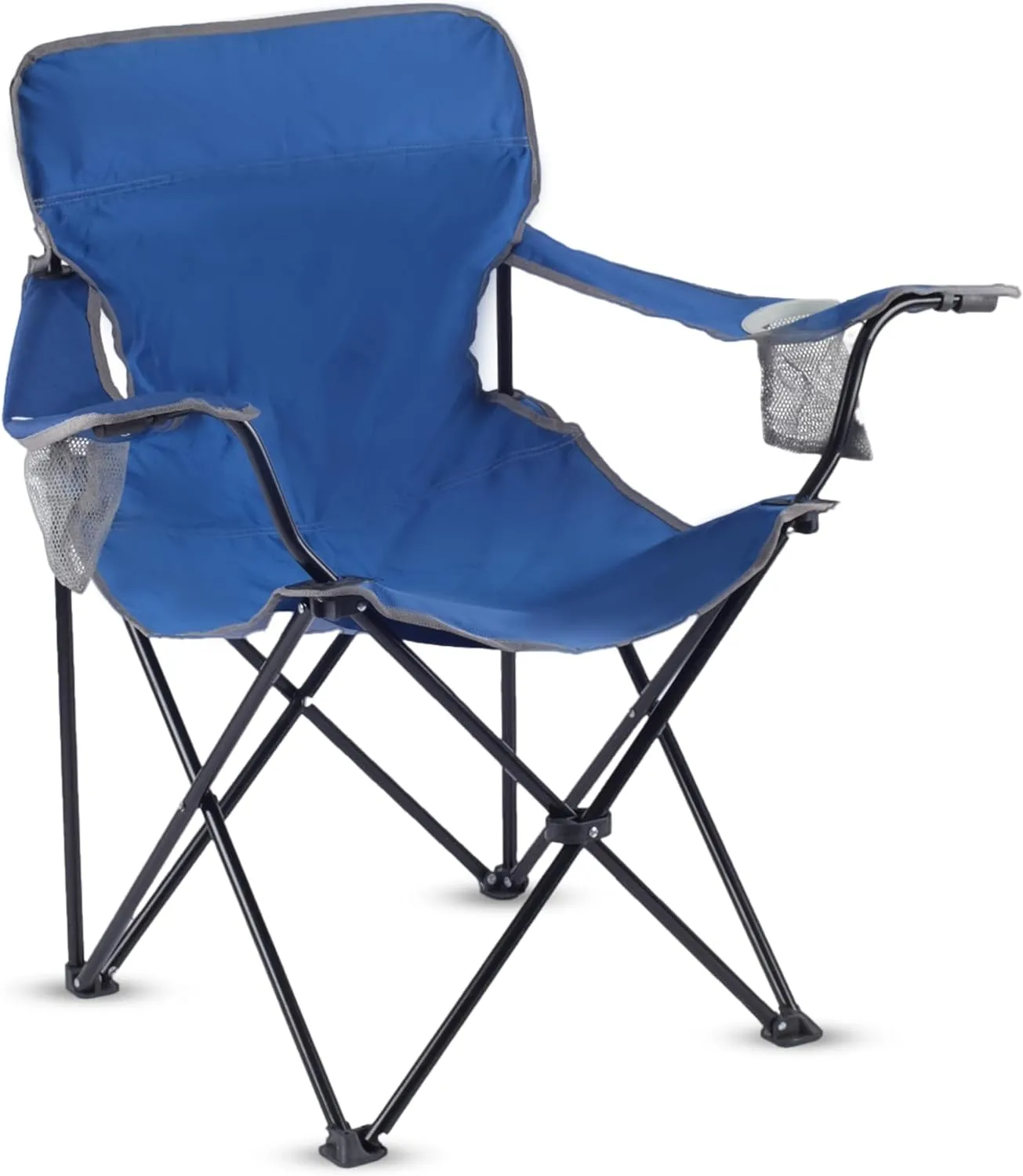 ROXFORM - PP Outdoor Camping Chair with Double Cup Holders - Lightweight Foldable Camping Chairs for Adults - Outdoor Accessories Ideal for Fishing, Garden & Beach - Holds up to 165 kg-Burgundy