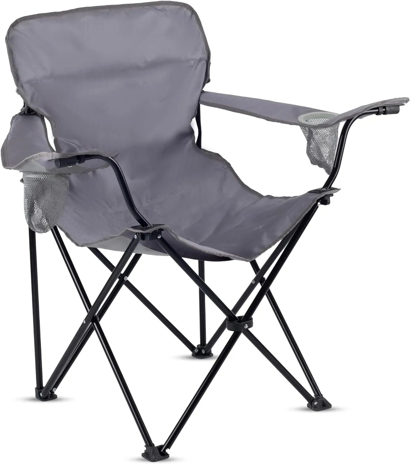ROXFORM - PP Outdoor Camping Chair with Double Cup Holders - Lightweight Foldable Camping Chairs for Adults - Outdoor Accessories Ideal for Fishing, Garden & Beach - Holds up to 165 kg-Burgundy