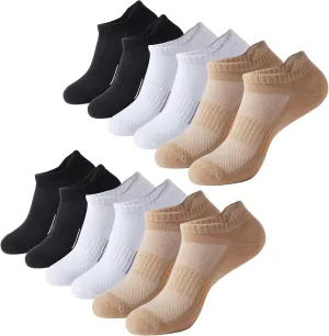 Running Ankle Socks for Women Athletic Cotton Cushioned 5-6 Pairs Workout No Show Socks Women