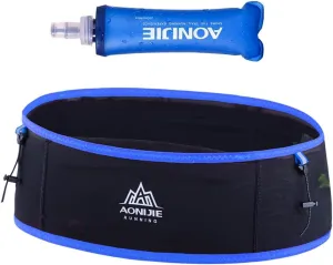 Running Hydration Belt with 250ml Soft Flask, Quick Drying Running Belt for Cycling、Hiking、Marathon (black blue,L/XL)