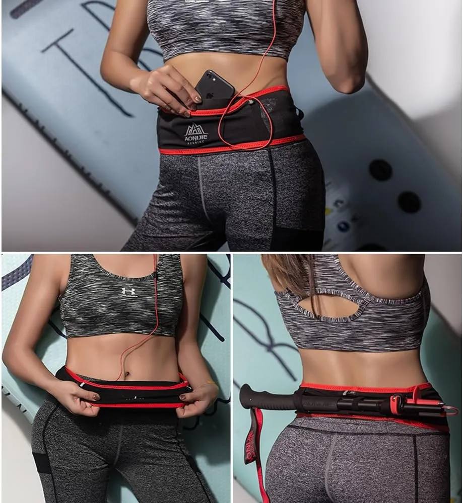 Running Hydration Belt with 250ml Soft Flask, Quick Drying Running Belt for Cycling、Hiking、Marathon (black blue,L/XL)