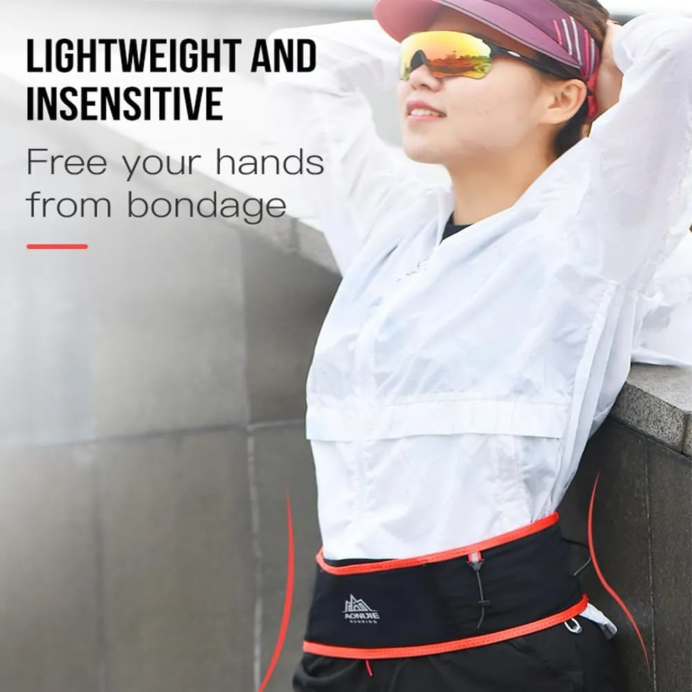 Running Hydration Belt with 250ml Soft Flask, Quick Drying Running Belt for Cycling、Hiking、Marathon (black blue,L/XL)