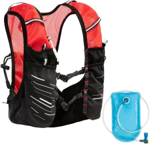 Running Hydration Vest 1L Reflective Hydration Backpack Lightweight Running Water Vest with Adjustable Chest Straps Breathable Pack with Pockets for Marathon Hiking Cycling Hydrati