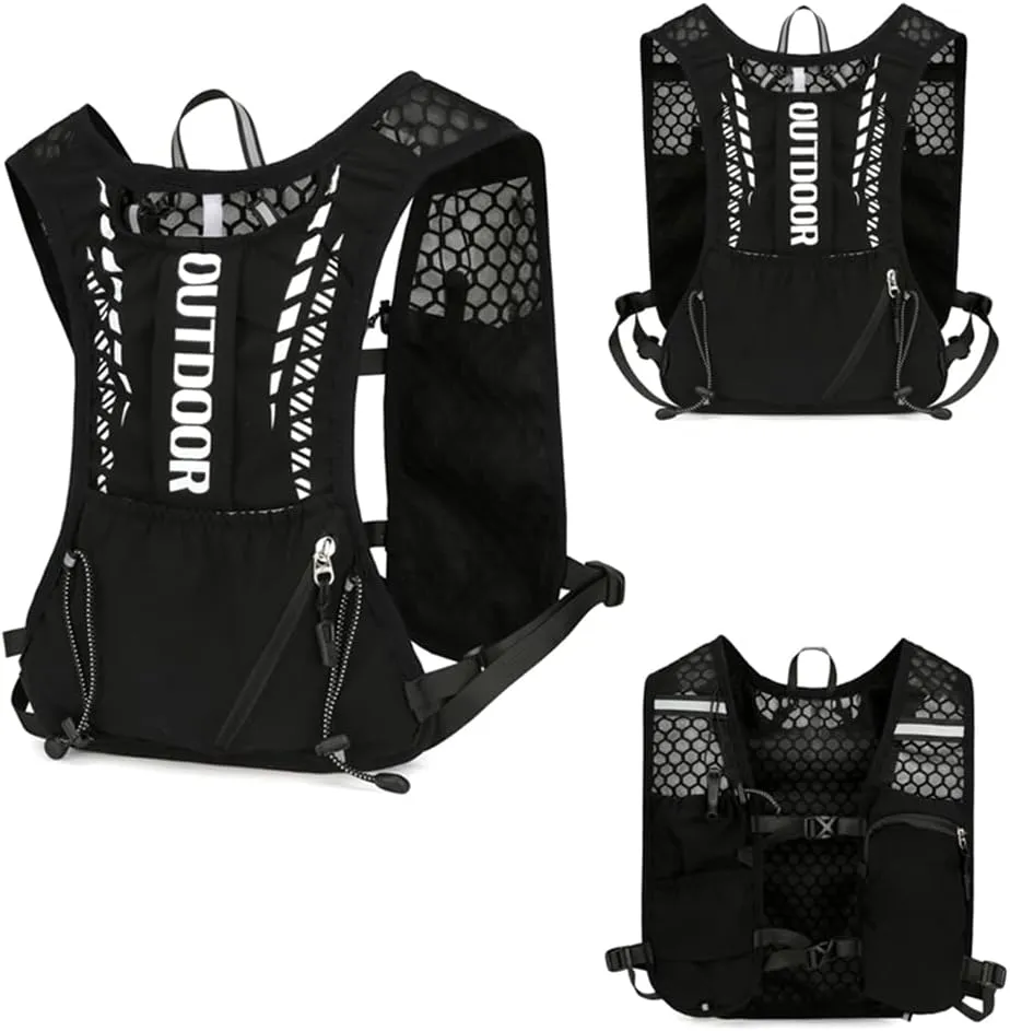 Running Hydration Vest Backpack, Lightweight Running Vest Waterproof Water Bladder Daypack Breathable Outdoors Hydration Pack for Hiking Trail Running