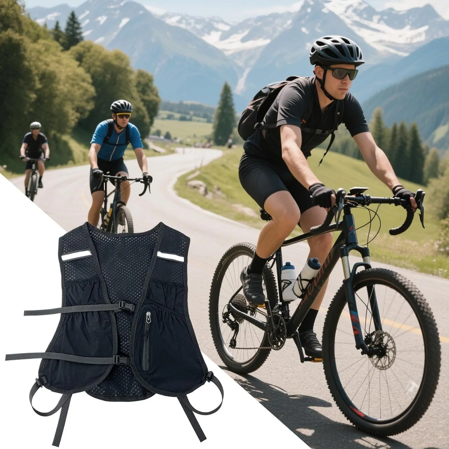 Running Hydration Vest - Bladder Daypack for Cycling - Breathable Hydration Vest for Running Mountaineering Biking Fitness Outdoor Activities Sports Travel Camping Hunting