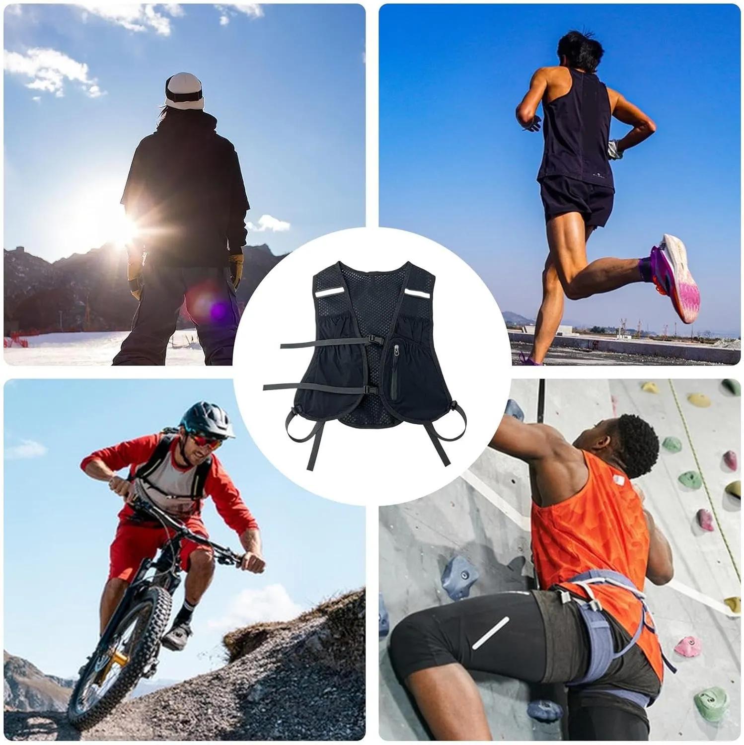 Running Hydration Vest - Bladder Daypack for Cycling - Breathable Hydration Vest for Running Mountaineering Biking Fitness Outdoor Activities Sports Travel Camping Hunting