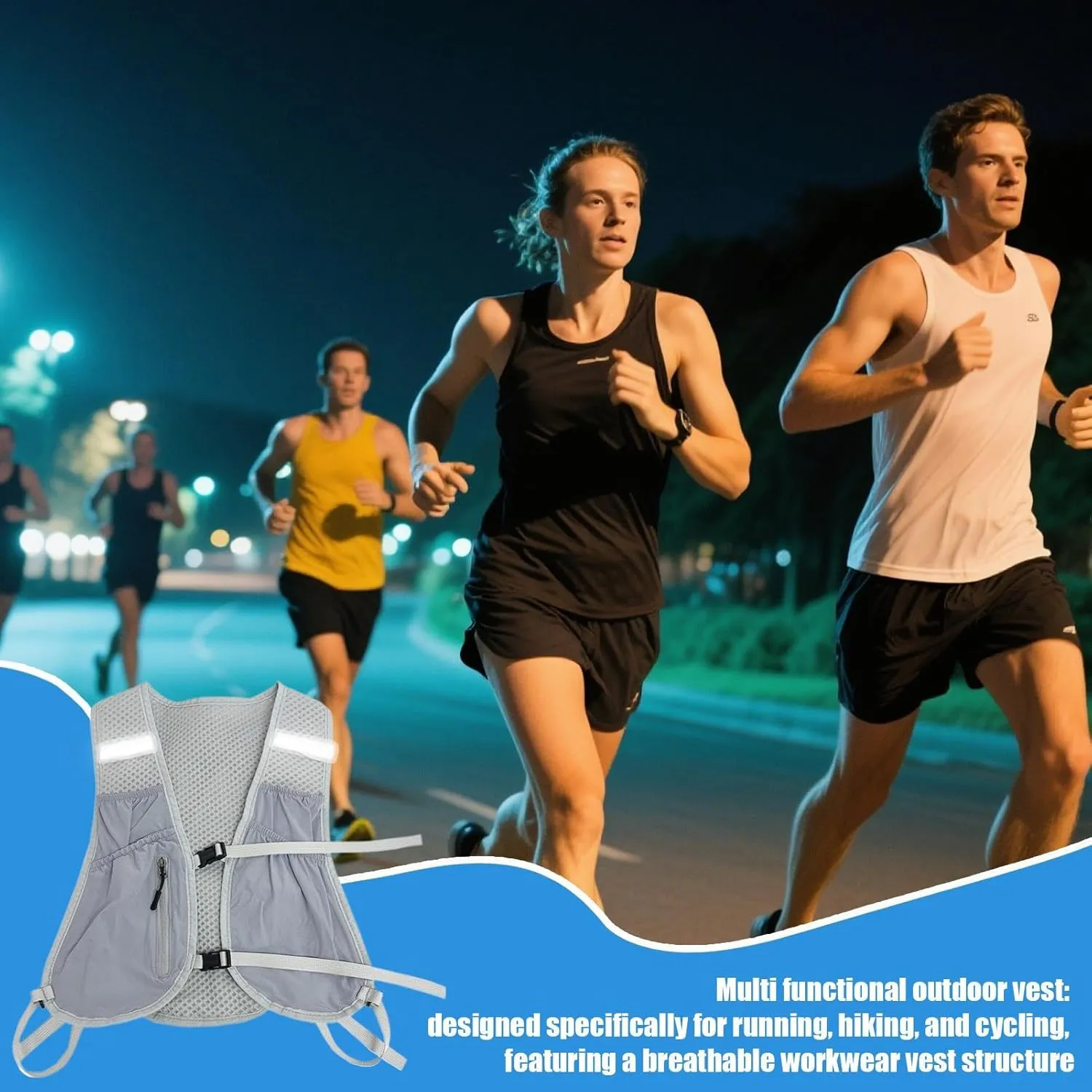 Running Hydration Vest - Bladder Daypack for Cycling - Breathable Hydration Vest for Running Mountaineering Biking Fitness Outdoor Activities Sports Travel Camping Hunting