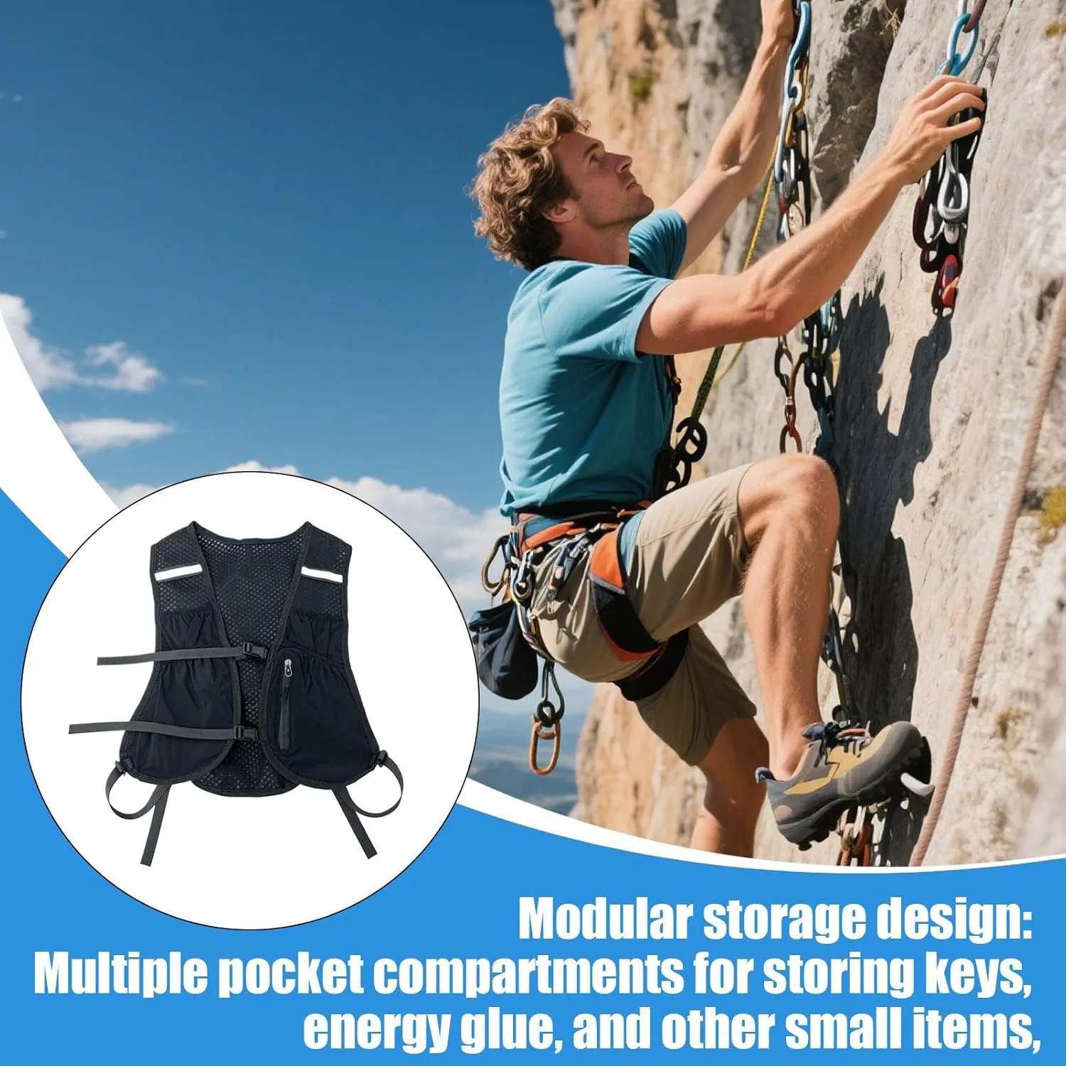 Running Hydration Vest - Bladder Daypack for Cycling - Breathable Hydration Vest for Running Mountaineering Biking Fitness Outdoor Activities Sports Travel Camping Hunting