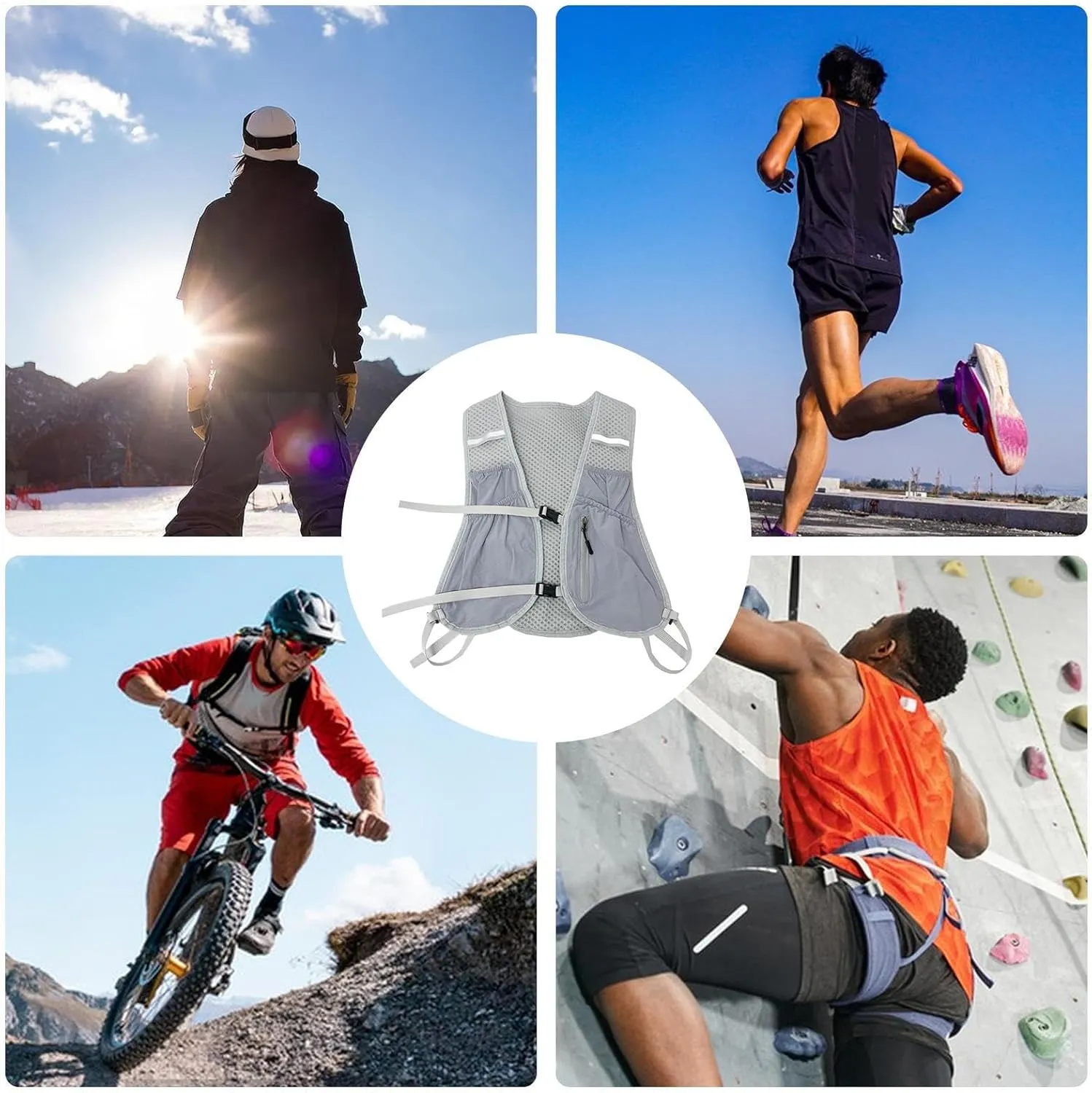 Running Hydration Vest - Bladder Daypack for Cycling - Breathable Hydration Vest for Running Mountaineering Biking Fitness Outdoor Activities Sports Travel Camping Hunting