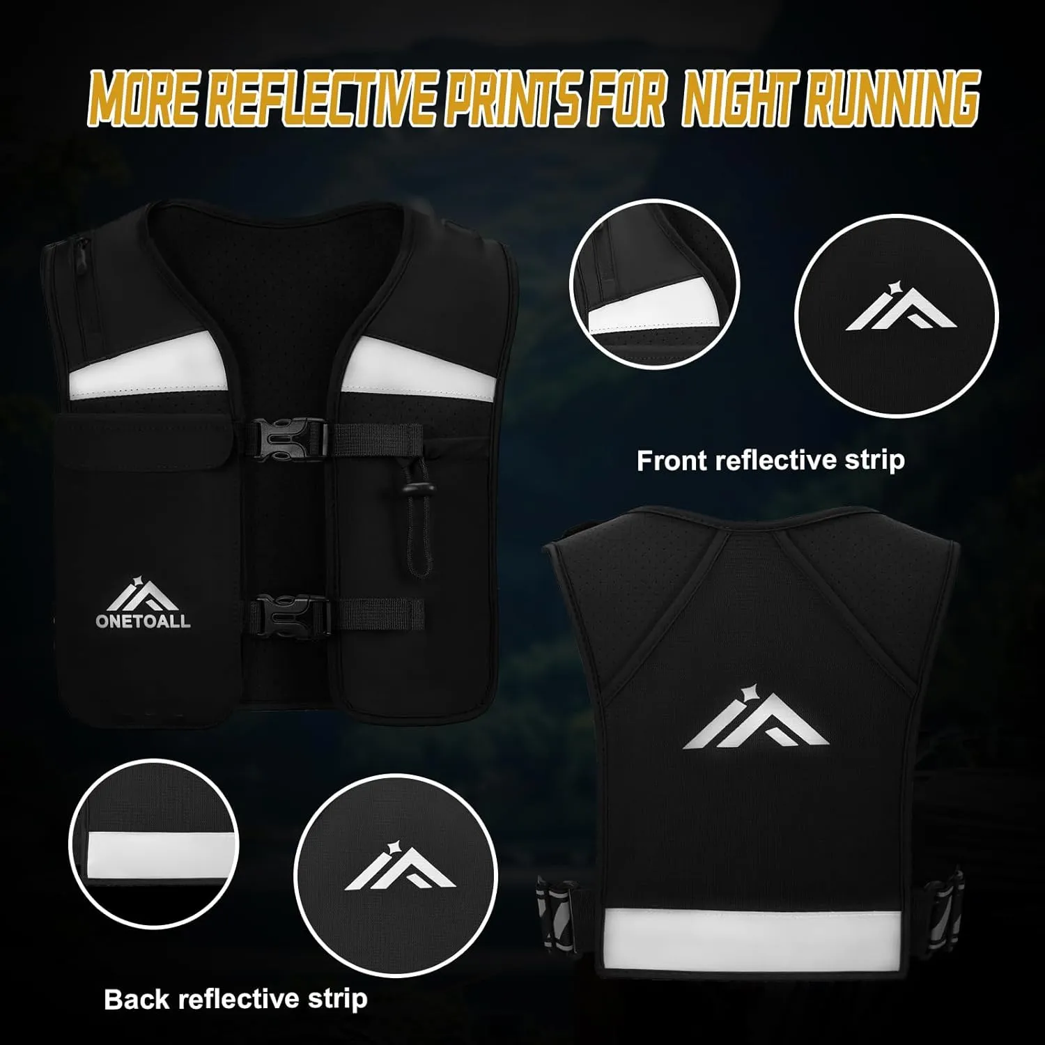 Running Hydration Vest, Breathable Running Vest for Men Women, Lightweight Reflective Hydration Vest for Trail Hiking Cycling