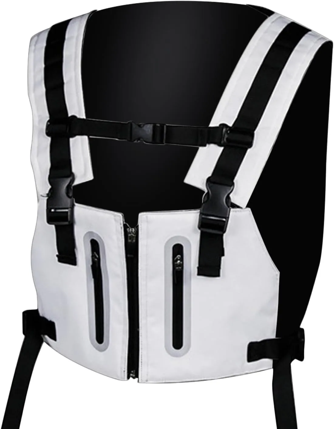 Running Hydration Vest, Reflective Running Vest Chest Pack Gear, Breathable Trail Running Water Backpack Hydration Vest Pack for Hiking Race Cycling Camping