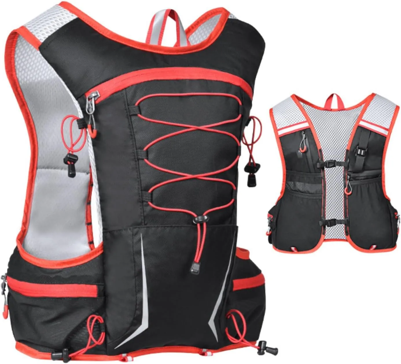 Running Hydration Vest with Water Bladder for Trail Climbing / Cycling ,Multi-Functional Hiking Backpack Unisex,Lightweight and Adjustable,Compatible with Hydration Bladder 2 L