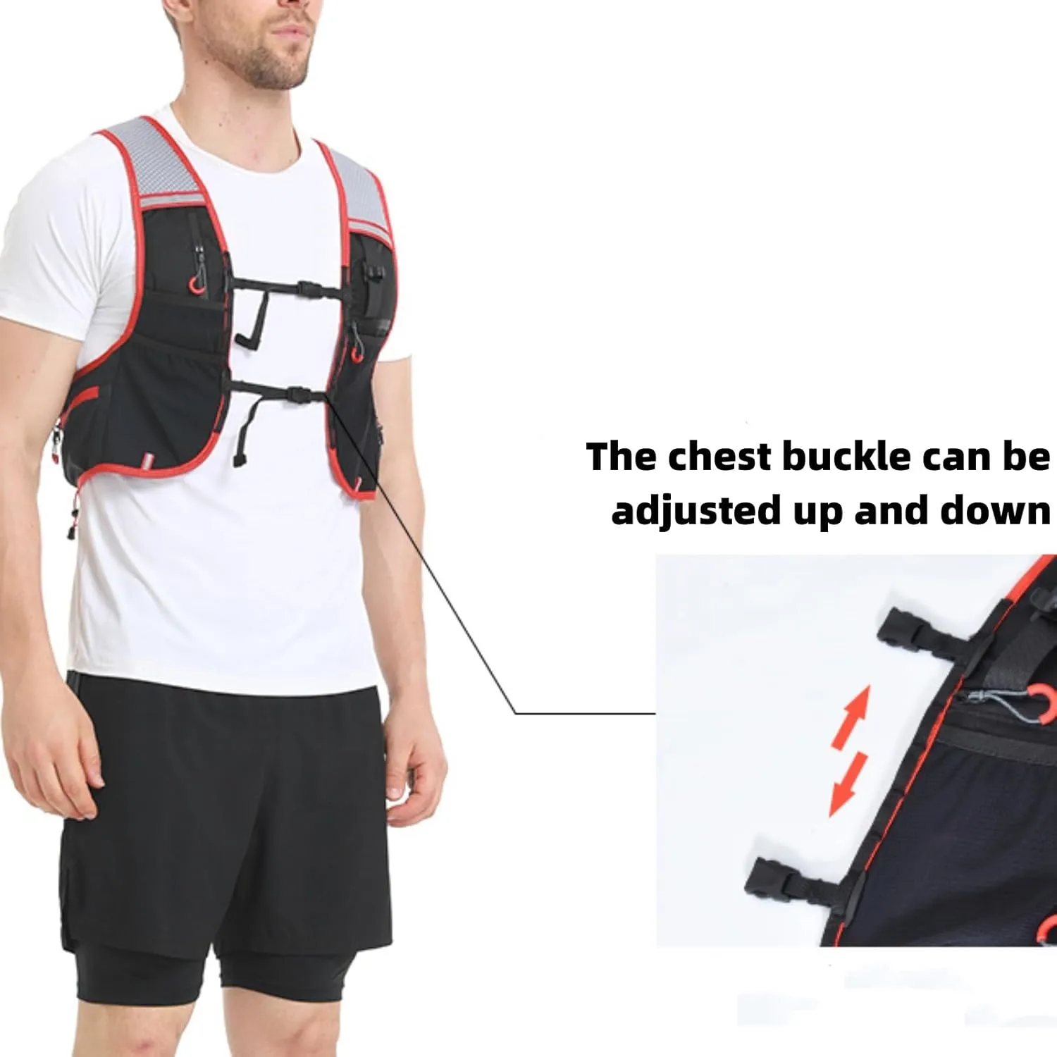 Running Hydration Vest with Water Bladder for Trail Climbing / Cycling ,Multi-Functional Hiking Backpack Unisex,Lightweight and Adjustable,Compatible with Hydration Bladder 2 L