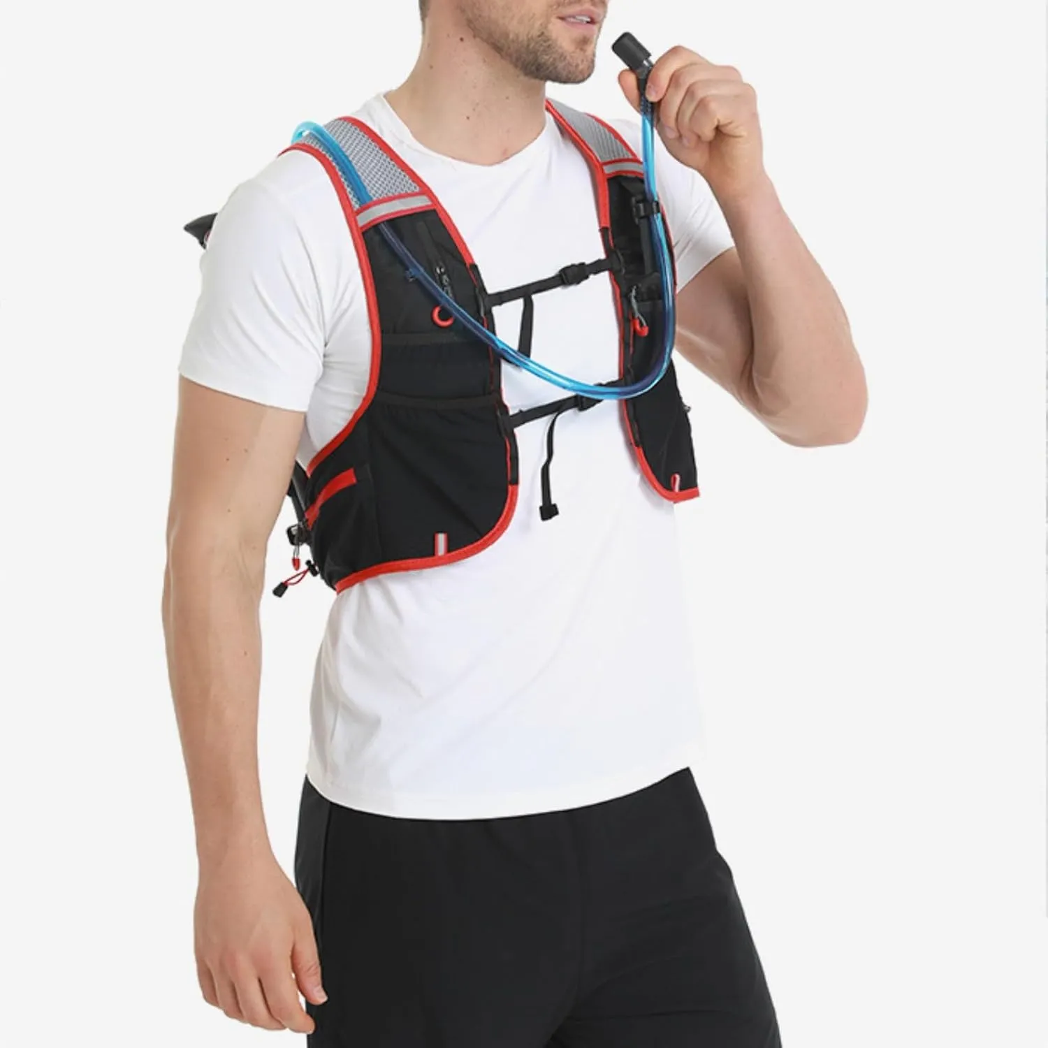 Running Hydration Vest with Water Bladder for Trail Climbing / Cycling ,Multi-Functional Hiking Backpack Unisex,Lightweight and Adjustable,Compatible with Hydration Bladder 2 L