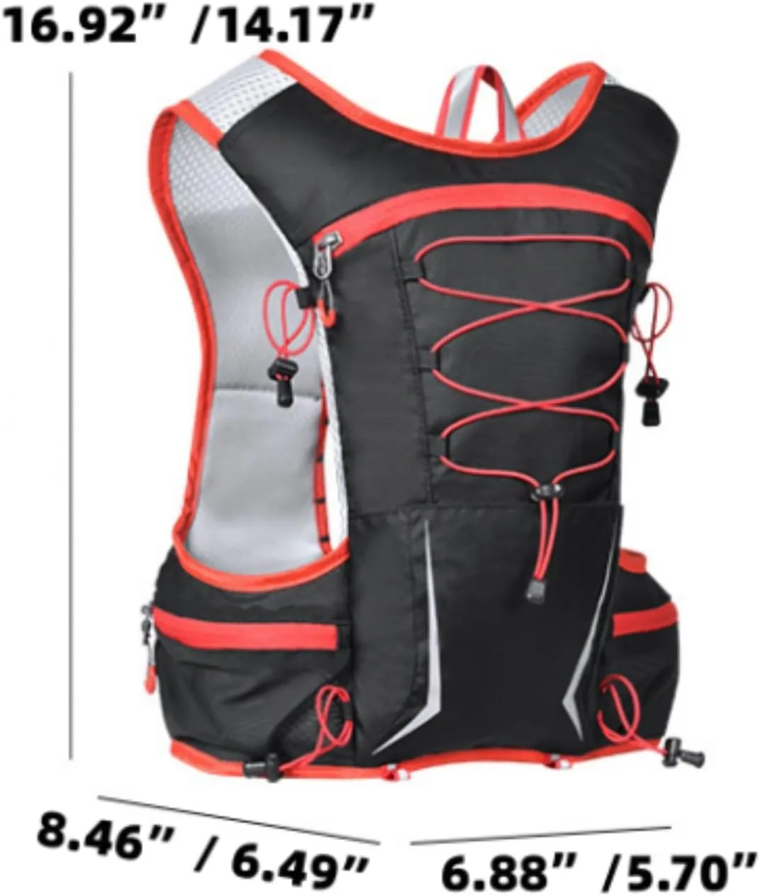Running Hydration Vest with Water Bladder for Trail Climbing / Cycling ,Multi-Functional Hiking Backpack Unisex,Lightweight and Adjustable,Compatible with Hydration Bladder 2 L