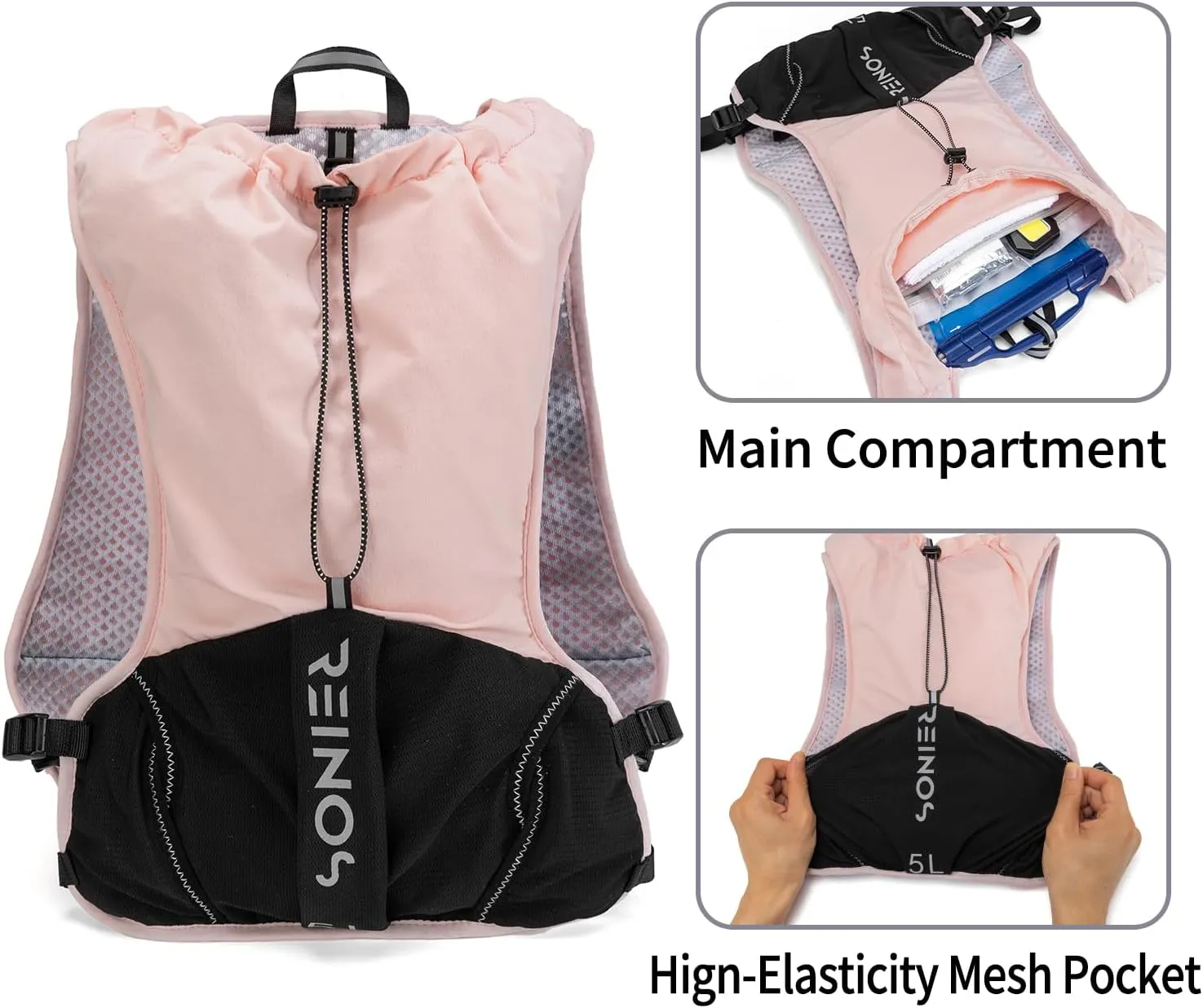 Running Vest for Women and Men Lightweight Hydration Backpack Pack with 1.5L Water Bladder Bag Running Gear Accessories for Hiking Trail Cycling Marathon