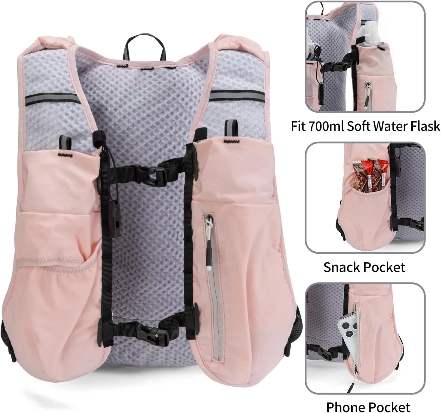 Running Vest for Women and Men Lightweight Hydration Backpack Pack with 1.5L Water Bladder Bag Running Gear Accessories for Hiking Trail Cycling Marathon