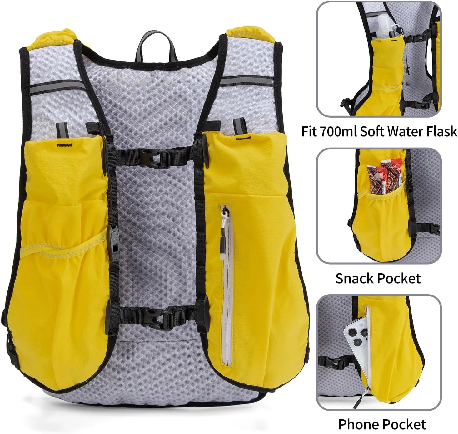 Running Vest for Women and Men Lightweight Hydration Backpack Pack with 1.5L Water Bladder Bag Running Gear Accessories for Hiking Trail Cycling Marathon