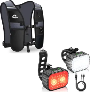 Running Vest for Women Men   Bicycle Lights Set