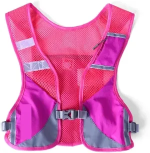 Running Vest Reflective Night Running Vest Backpack Harness Water Bottle Trail Running Marathon Hiking Hydration Backpack Pack Bags for Running (Rose4 )