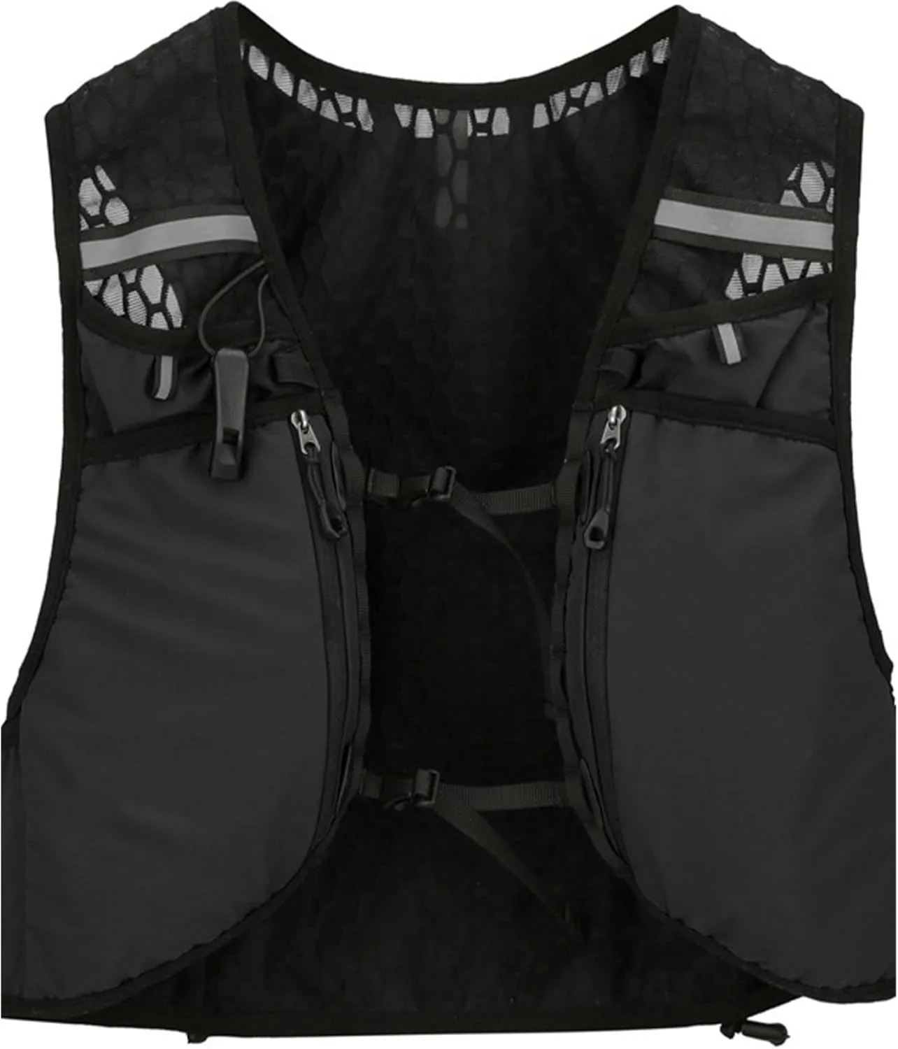 Running Vest, Reflective Running Hydration Vest, Lightweight Breathable Running Water Vest with Adjustable Chest Straps and Pockets for Running Race